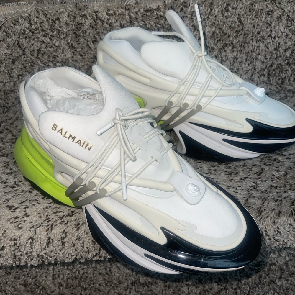 Balmain Unicorn Sneakers neon green & white